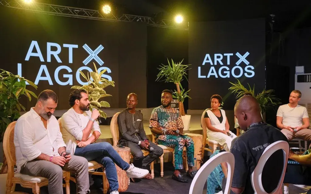 artists having a group discussion at artxlagos