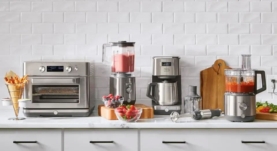 kitchen appliances on a counter